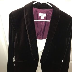 The Loft burgundy velvet jacket